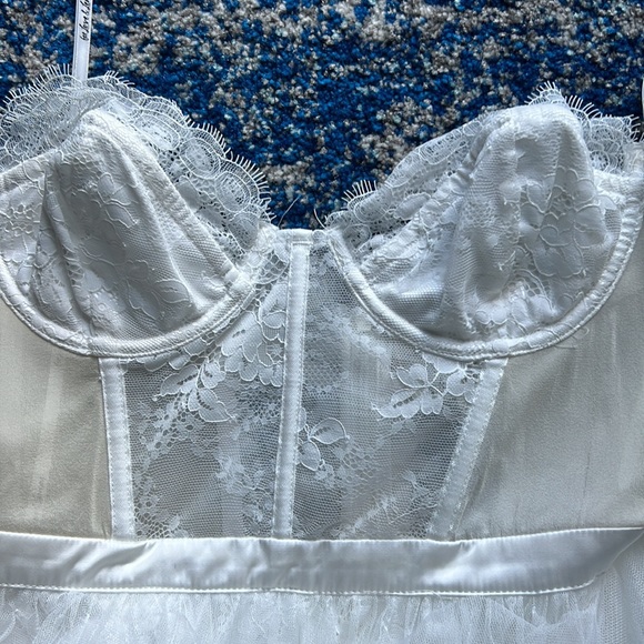 For Love & Lemons Bustier Gown in White Small - Picture 5 of 10